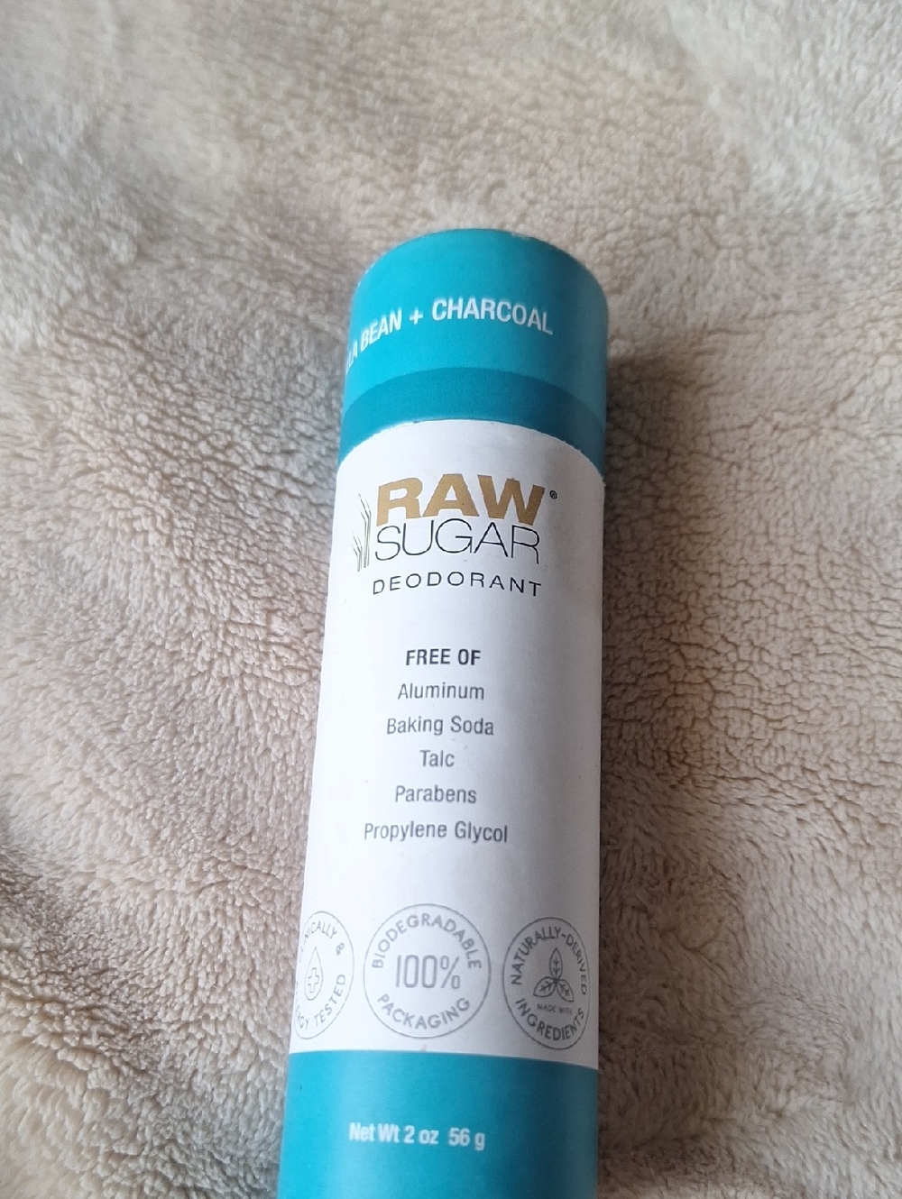 RAW Sugar Deodorant Stick — Fresh Teal Vanilla Bean & Charcoal